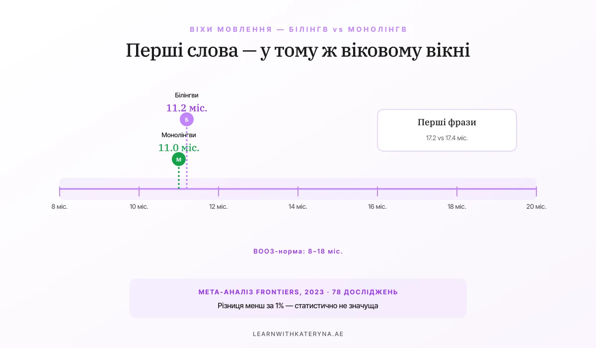 First words: bilingual vs monolingual WHO timeline