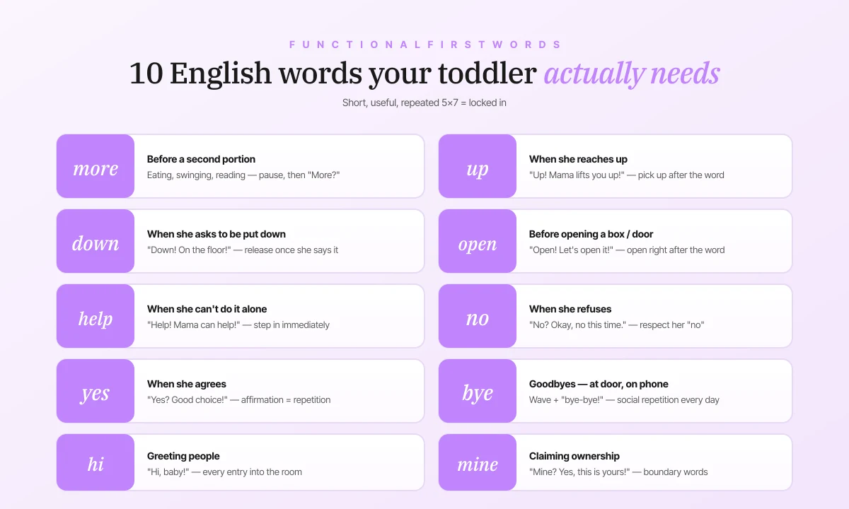 Top 10 functional first English words — when and how to use each